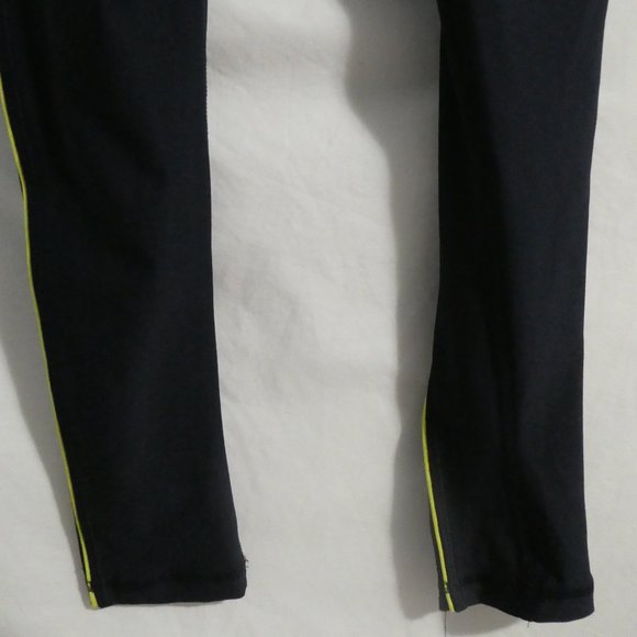X BY GOTTEX xs, extra small navy leggings with neon stripe & sheer sides, BNWOT - Picture 9 of 10